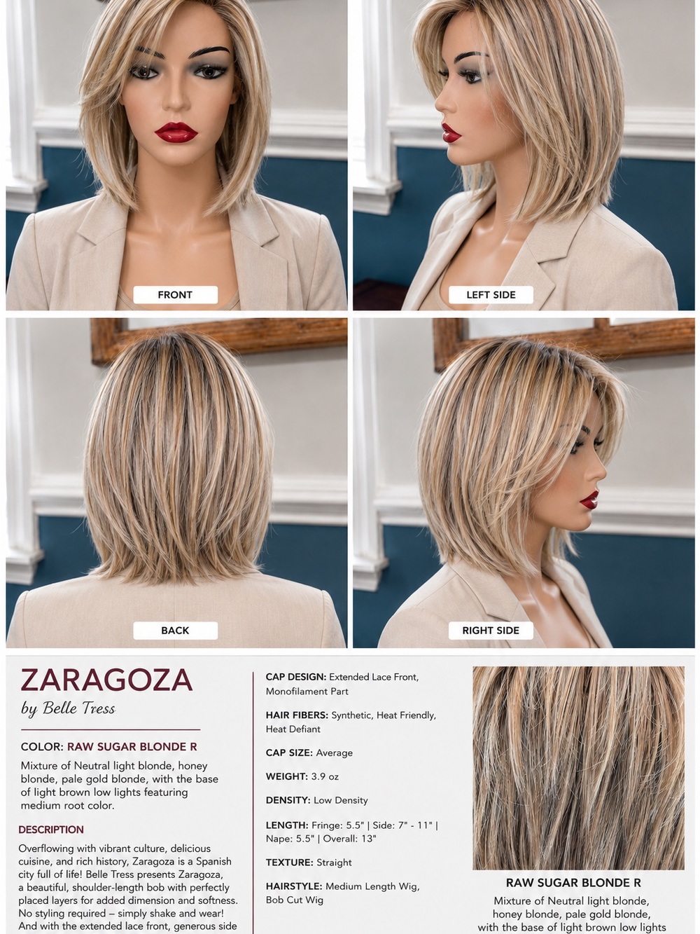 Zaragoza Raw Sugar Blonde R by Belle Tress